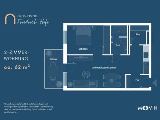 Studio zur Miete 935 € 2 Zimmer 62 m² 1. Geschoss frei ab 01.04.2026 Großherzog-Friedrich-Straße 49 A St Johann Saarbrücken 66111