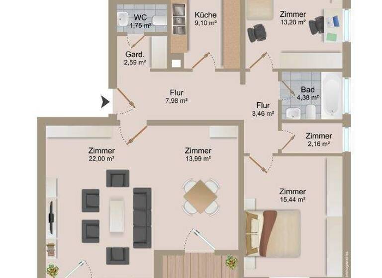 Wohnung zum Kauf 195.000 € 3 Zimmer 98,8 m² Villingen Villingen-Schwenningen 78048