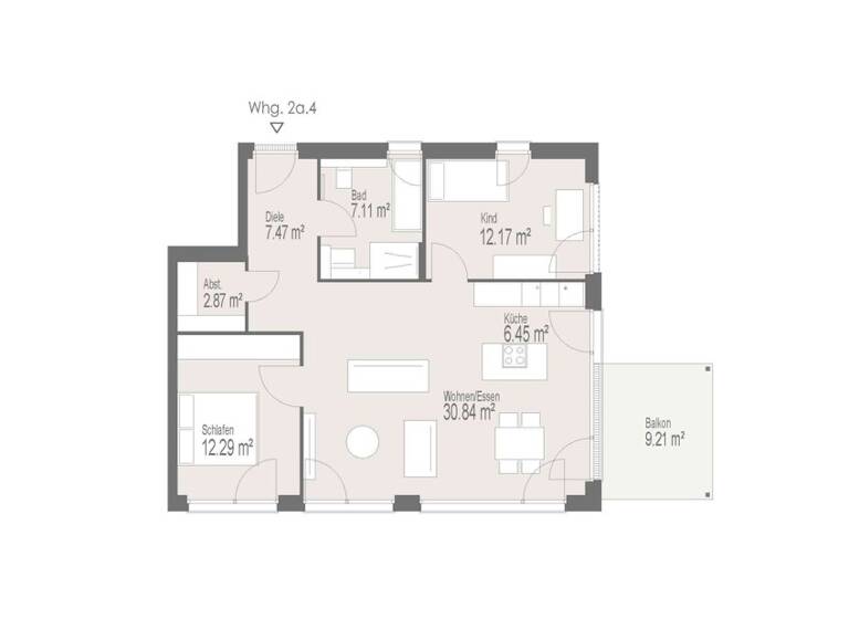 Wohnung zur Miete 1.329 € 3,5 Zimmer 83,8 m² frei ab sofort Hirschstraße 40/2 Neckargartach Heilbronn 74078