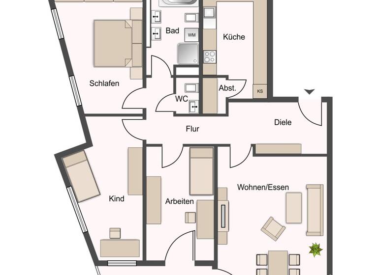 Wohnung zum Kauf 890.000 € 4 Zimmer 120 m²<br/>Wohnfläche 5.<br/>Geschoss Nord Stuttgart 70191