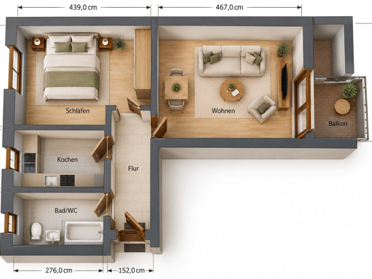 Wohnung zum Kauf 2 Zimmer 53,2 m² 1. Geschoss Louis-Lejeune-Straße 2 Niederlungwitz Glauchau 08371