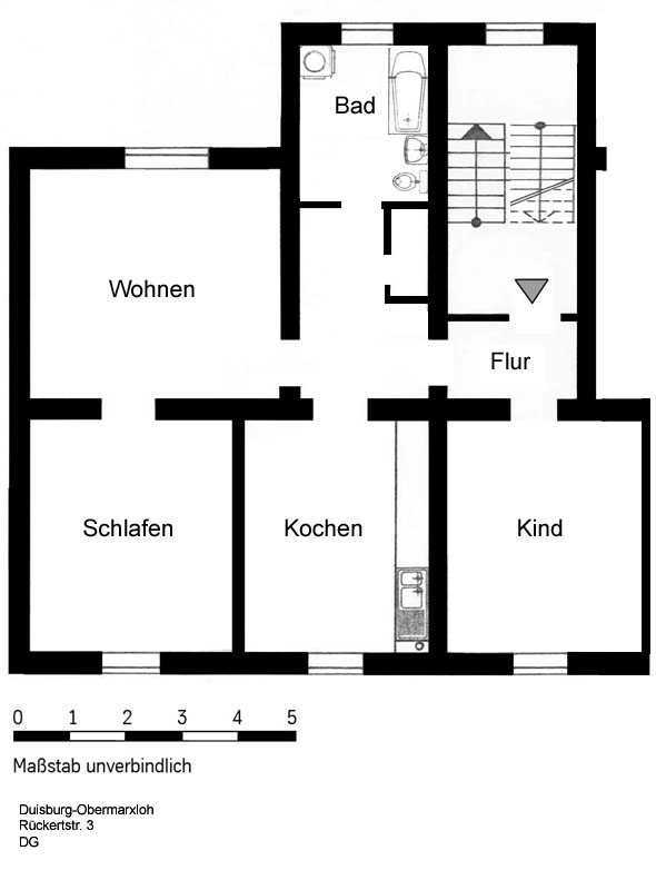 Wohnung zur Miete 489 € 3,5 Zimmer 73,3 m²<br/>Wohnfläche 2.<br/>Geschoss Rückertstraße 3 Obermarxloh Duisburg 47167