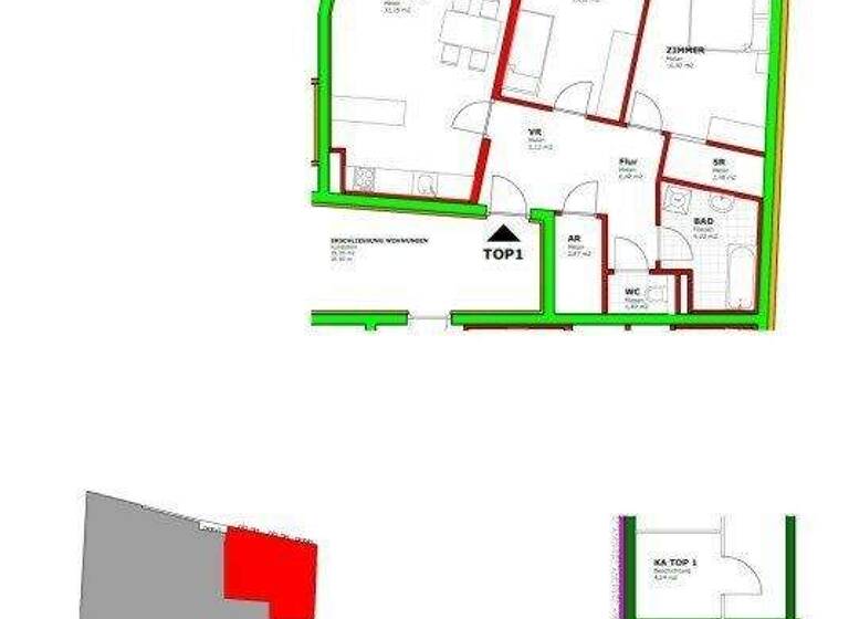 Wohnung zur Miete 1.131 € 3 Zimmer 88,2 m² 1. Geschoss Sankt Georgen am Leithagebirge Eisenstadt 7000