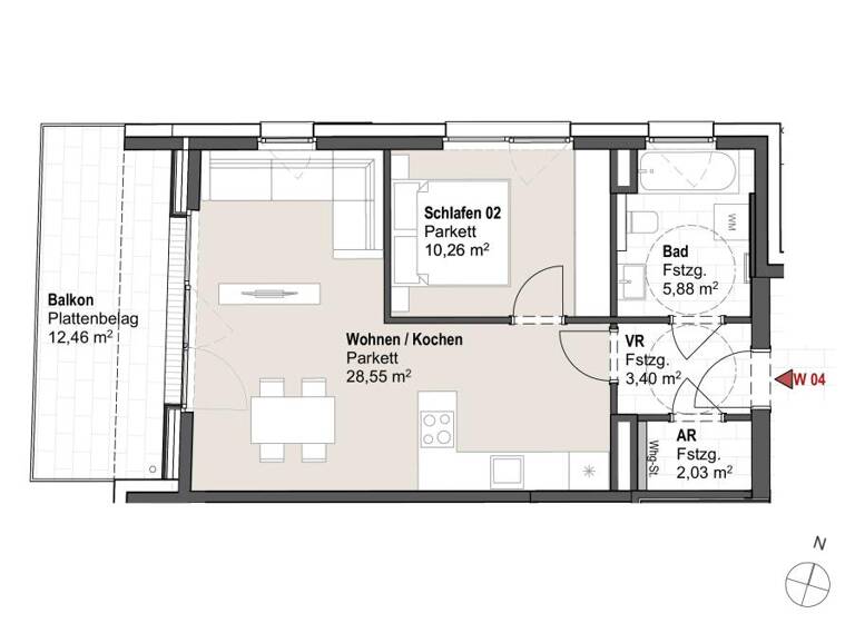 Wohnung zum Kauf provisionsfrei 339.814 € 2 Zimmer 50,1 m² St. Veit 5621