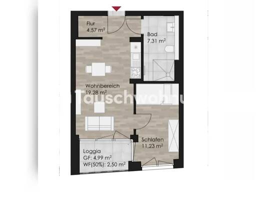 Wohnung zur Miete Tauschwohnung 684 € 2 Zimmer 45 m² 2. Geschoss Geist Mitte-Süd 48153
