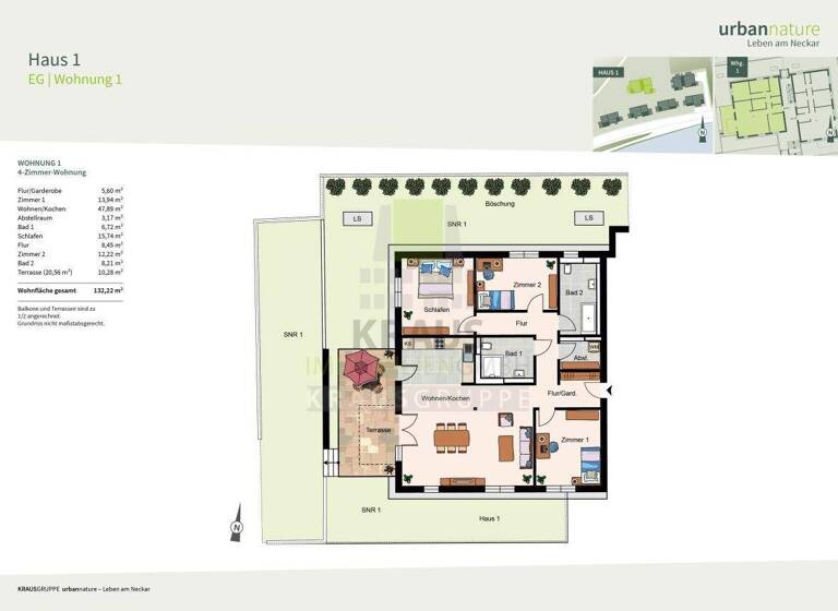 Wohnung zum Kauf - Neubau provisionsfrei 1.185.000 € 4 Zimmer 132,2 m² EG Ziegelhausen Heidelberg 69118