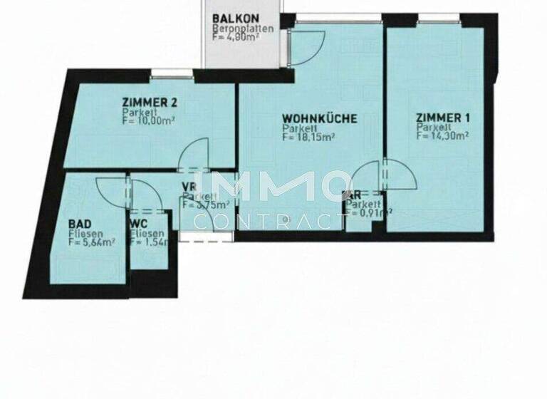 Wohnung zum Kauf - Erstbezug 395.500 € 3 Zimmer 54,3 m² 2. Geschoss Wien 1210