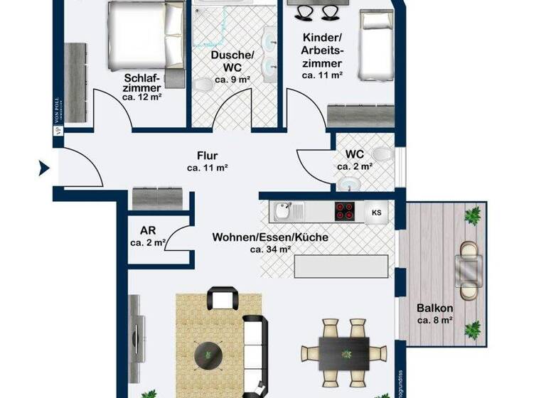 Wohnung zum Kauf - Erstbezug 469.000 € 3 Zimmer 84,6 m² 1. Geschoss Ringelbach Reutlingen 72762