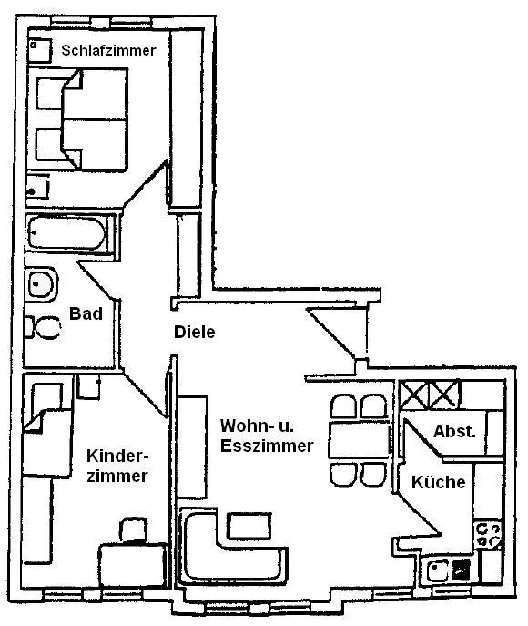 Wohnung zum Kauf 65.000 € 3 Zimmer 64 m²<br/>Wohnfläche 1.<br/>Geschoss Spiegelstr. 40 Mitte - West 134 Zwickau 08056