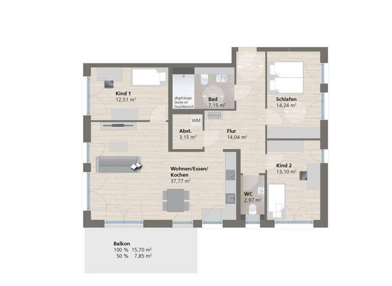 Wohnung zum Kauf - Erstbezug provisionsfrei 539.000 € 4 Zimmer 112,8 m² 2. Geschoss Giengen Giengen an der Brenz 89537