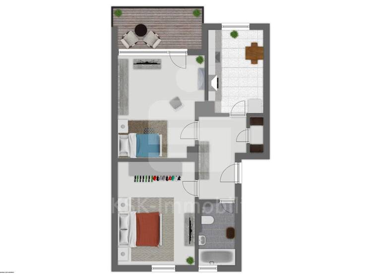 Wohnung zum Kauf 219.000 € 2 Zimmer 55 m² 2. Geschoss Bickendorf Köln / Bickendorf 50827