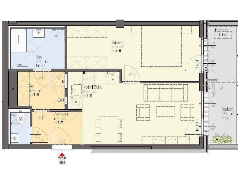 Wohnung zum Kauf - Erstbezug 530.000 € 2 Zimmer 53,6 m² 35. Geschoss Wien 1020