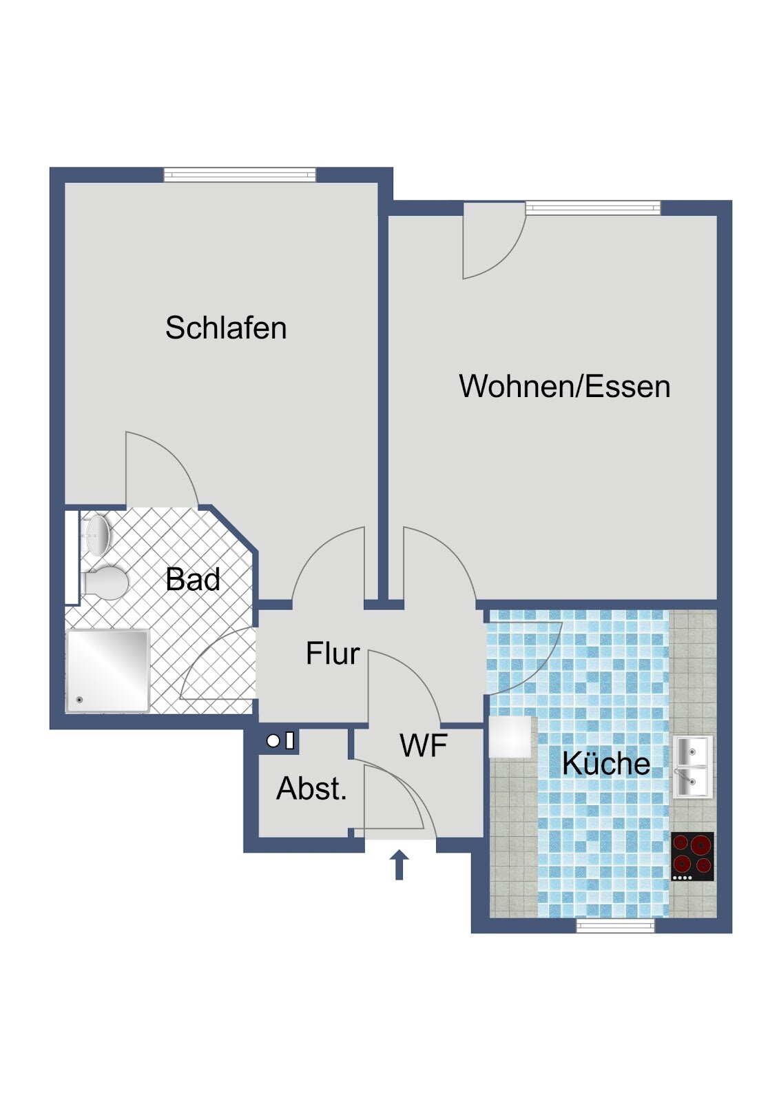 Wohnung zur Miete nur mit Wohnberechtigungsschein 303 € 2 Zimmer 65,7 m²<br/>Wohnfläche Cappeler Gleiche 5 Cappel Marburg 35043