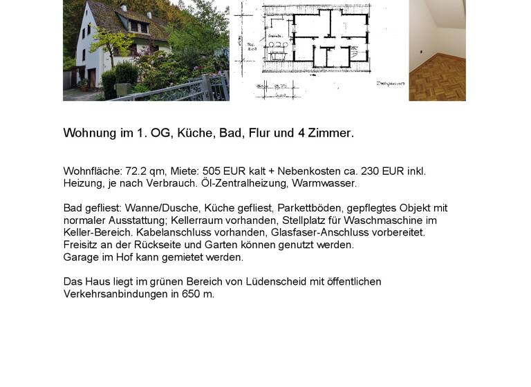 Wohnung zur Miete 505 € 4 Zimmer 72,2 m²<br/>Wohnfläche 1/2<br/>Geschoss Oberrahmede Lüdenscheid 58513