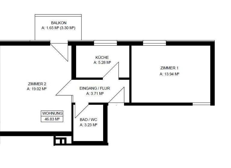 Wohnung zum Kauf 221.000 € 2 Zimmer 46,8 m² 1. Geschoss Leinfelder Straße 40 Echterdingen Leinfelden-Echterdingen 70771