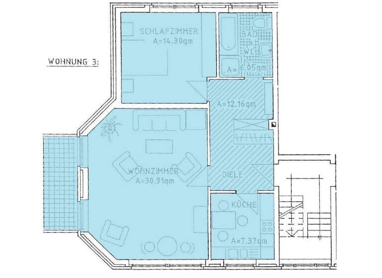 Wohnung zur Miete 625 € 2 Zimmer 72,2 m² Lage 32791