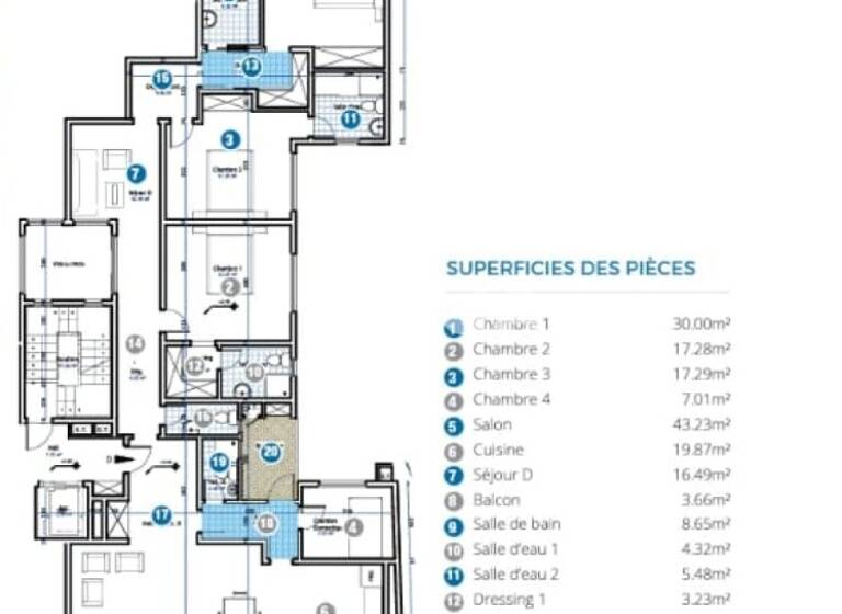 Studio zur Miete 4.539 € 5 Zimmer 255 m² 1. Geschoss Virage Yoff 12 000