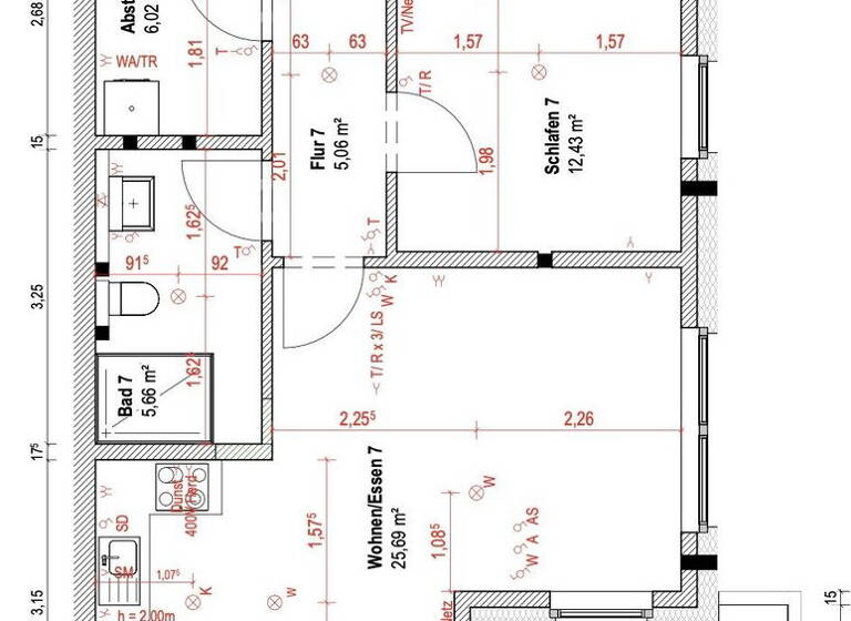 Wohnung zur Miete - Erstbezug 820 € 2,5 Zimmer 58 m² 1. Geschoss Kamillenweg 32 Voxtrup Osnabrück 49086