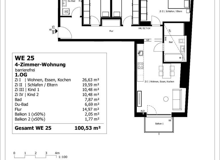 Wohnung zum Kauf - Neubau provisionsfrei 704.000 € 4 Zimmer 100,5 m² 1. Geschoss frei ab 31.12.2026 Berkenbrücker Steig 18-19 Alt-Hohenschönhausen Berlin 13055