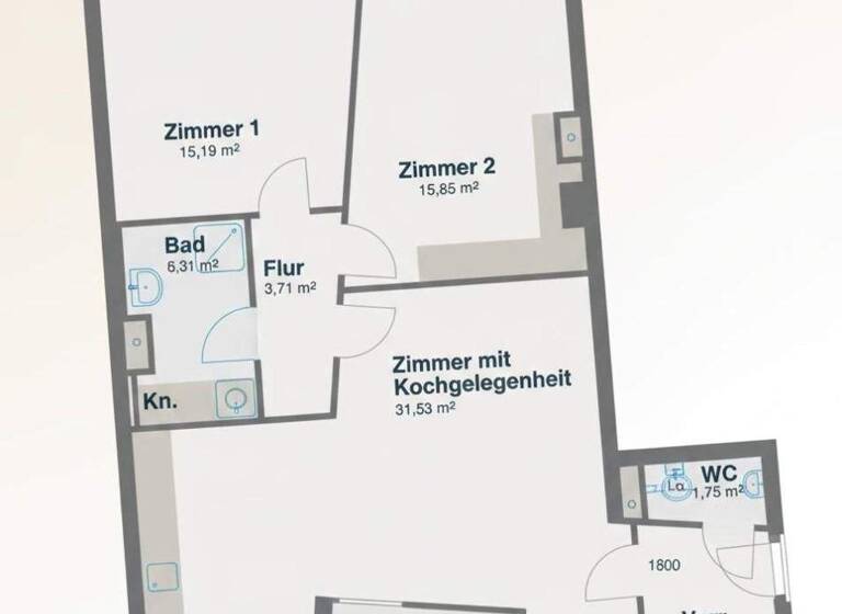 Wohnung zur Miete 1.336 € 3 Zimmer 80,2 m² 2. Geschoss frei ab sofort Wien 1070