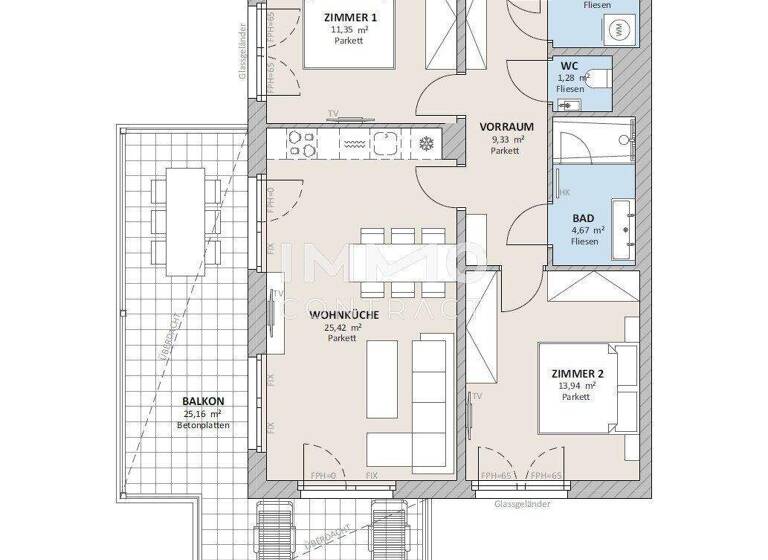 Wohnung zum Kauf 580.820 € 3 Zimmer 68,7 m² Wien 1100