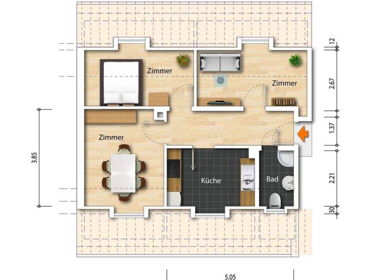 Wohnung zum Kauf 152.000 € 3 Zimmer 47,7 m² 2. Geschoss Coschütz/Gittersee Dresden 01189