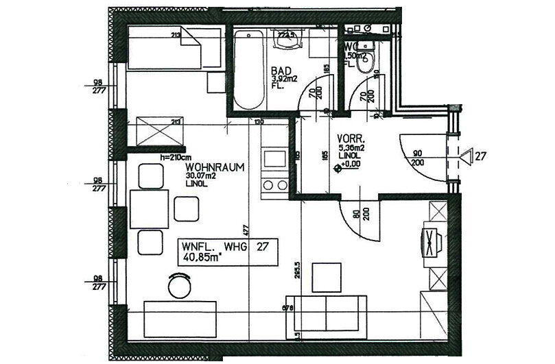 Wohnung zur Miete 596 € 40,9 m²<br/>Wohnfläche Spitalgasse 8a/27 Horn 3580