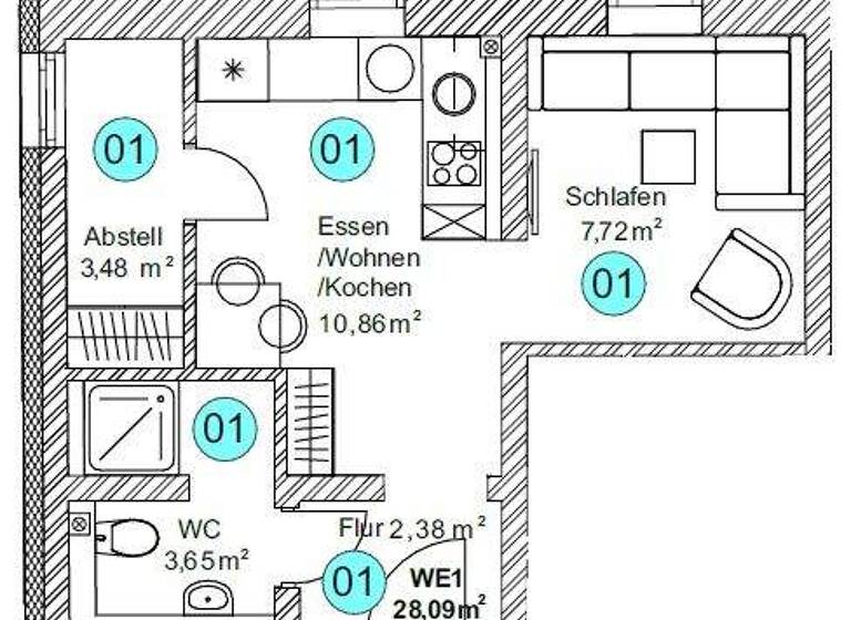 Studio zum Kauf provisionsfrei 96.000 € 1 Zimmer 28,1 m² EG frei ab 01.12.2026 Fridingen 78567