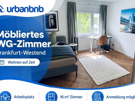 WG-Zimmer zur Miete auf Zeit 850 € 16 m² frei ab 18.12.2026 Kettenhofweg Westend-Süd Frankfurt am Main 60325