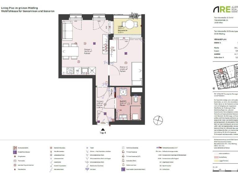 Wohnung zur Miete 685 € 2 Zimmer 42,8 m² Mödling 2340