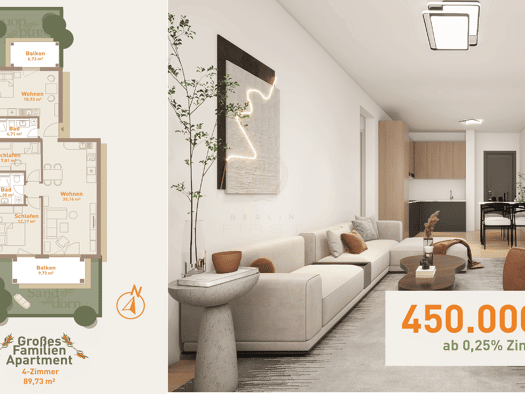 Wohnung zum Kauf - Erstbezug 450.000 € 4 Zimmer 89,7 m² Werneuchen 16356