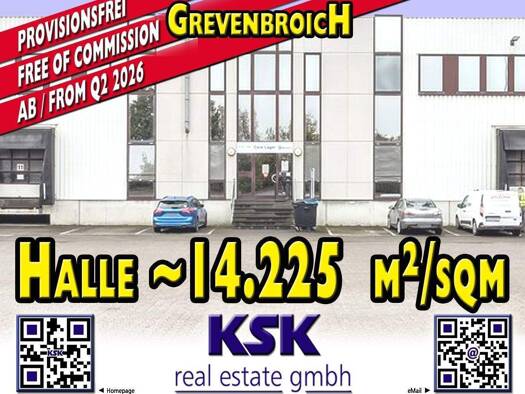 Lagerhalle zur Miete provisionsfrei 14.225 m² Lagerfläche Gewerbegebiet Ost Grevenbroich 41515