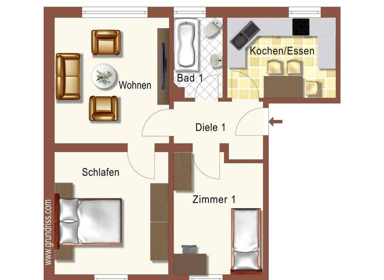 Wohnung zur Miete 650 € 3 Zimmer 59 m² 1. Geschoss frei ab 01.04.2026 Dietersheim 91463