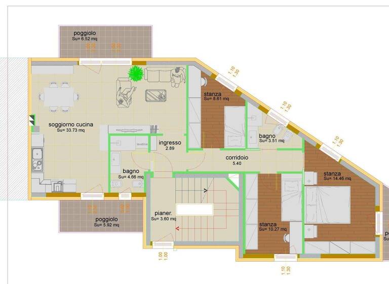 Wohnung zum Kauf - Erstbezug 369.500 € 4 Zimmer 120 m² frei ab sofort Caldonazzo