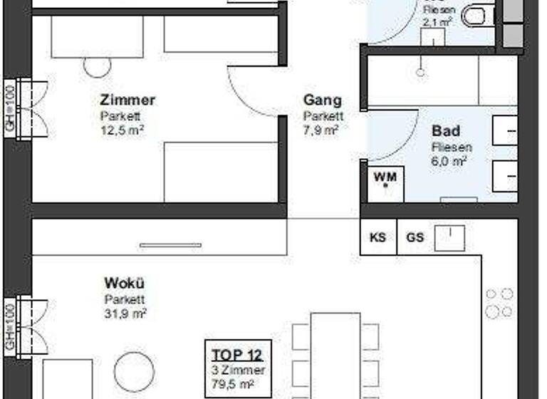 Wohnung zum Kauf 398.000 € 3 Zimmer 79,5 m² St. Pölten 3100