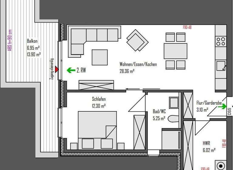 Wohnung zur Miete - Erstbezug 999 € 2 Zimmer 62 m² 2. Geschoss frei ab 01.04.2026 Hubert-Korte-Straße 7 Voxtrup Osnabrück 49086