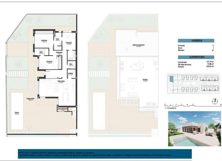 Villa zur Miete provisionsfrei 599.000 € 4 Zimmer 122 m² 355 m² Grundstück Calle Calle Los Benedictos 1 Los Alcázares 30710