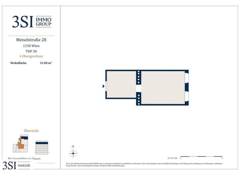 Studio zum Kauf 120.000 € 1 Zimmer 31 m² 4. Geschoss Meiselstraße 28 Wien 1150