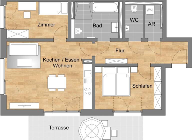 Terrassenwohnung zum Kauf provisionsfrei als Kapitalanlage geeignet 464.000 € 2 Zimmer 67,8 m² Spindäckerstraße 6 Heroldsberg 90562