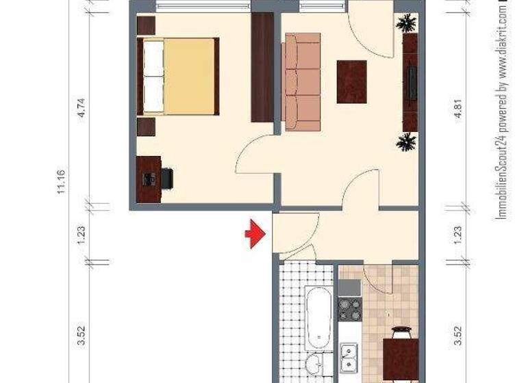 Wohnung zur Miete 278 € 2 Zimmer 49,5 m² 1. Geschoss frei ab 01.05.2026 Lommatzscher Straße 12 Döbeln 04720