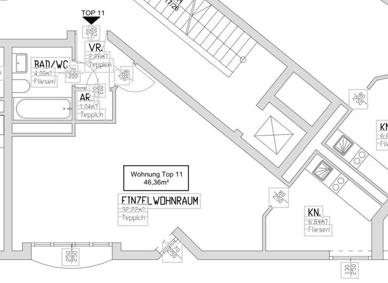 Studio zur Miete 834 € 1 Zimmer 46,4 m² Wien 1050