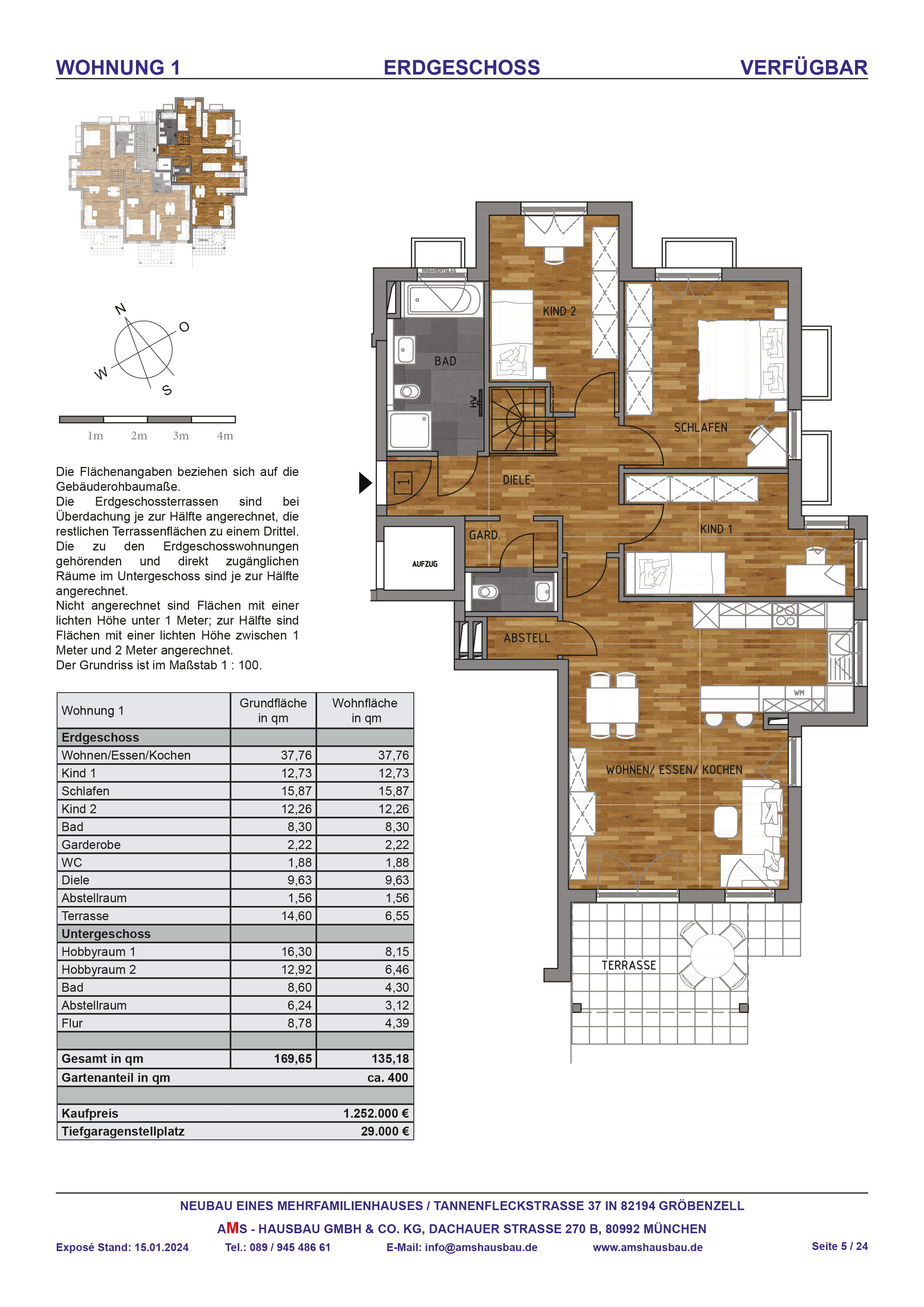 Wohnung zum Kauf provisionsfrei 1.252.000 € 6 Zimmer 135,2 m²<br/>Wohnfläche EG<br/>Geschoss Tannenfleckstraße 37 Gröbenzell 82194