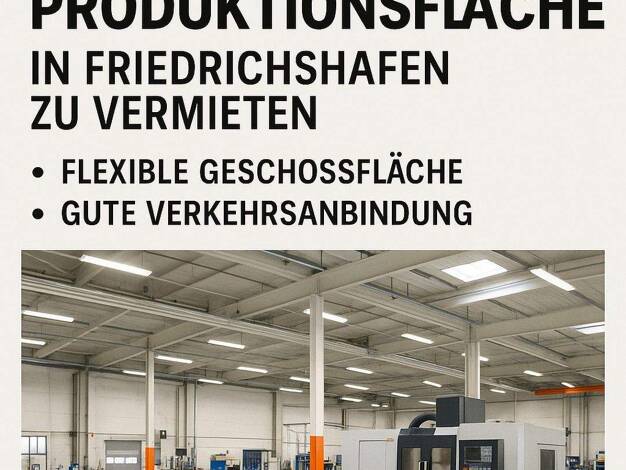 Lagerhalle zur Miete provisionsfrei 300 m² Lagerfläche Colsmanstraße 25 Friedrichshafen 88045