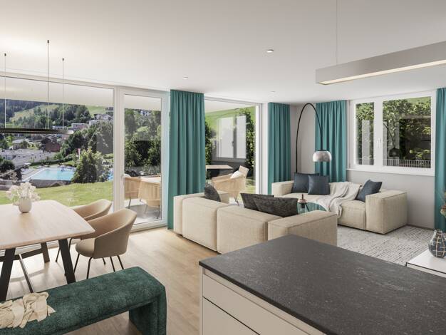 Terrassenwohnung zum Kauf - Erstbezug provisionsfrei als Kapitalanlage geeignet 462.500 € 2 Zimmer 58,9 m² Maria Grüner Straße 6 Frastanz 6820