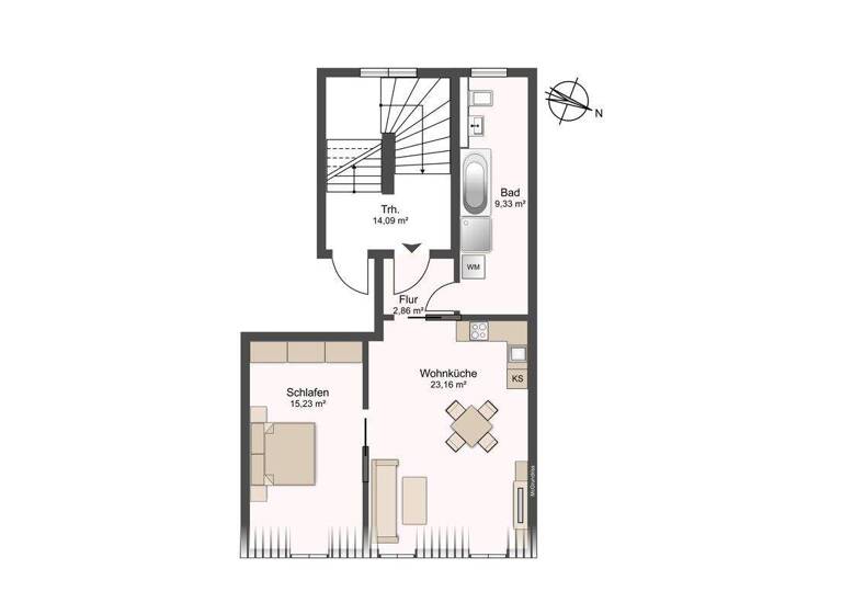 Wohnung zum Kauf 164.385 € 2 Zimmer 50,6 m² 3. Geschoss Karl-Liebknecht-Straße 8 Pirna 01796