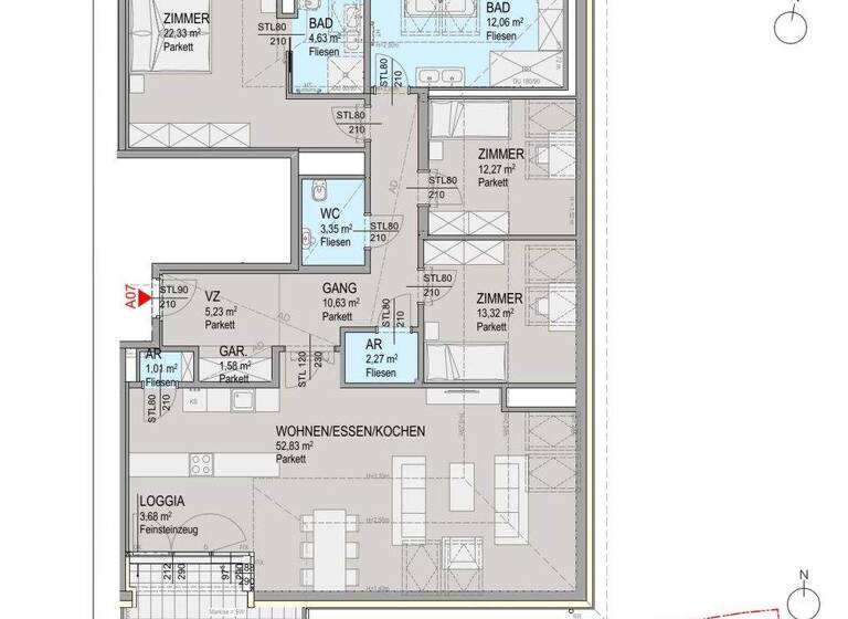 Wohnung zum Kauf 998.000 € 4 Zimmer 145,2 m² Baden bei Wien 2500