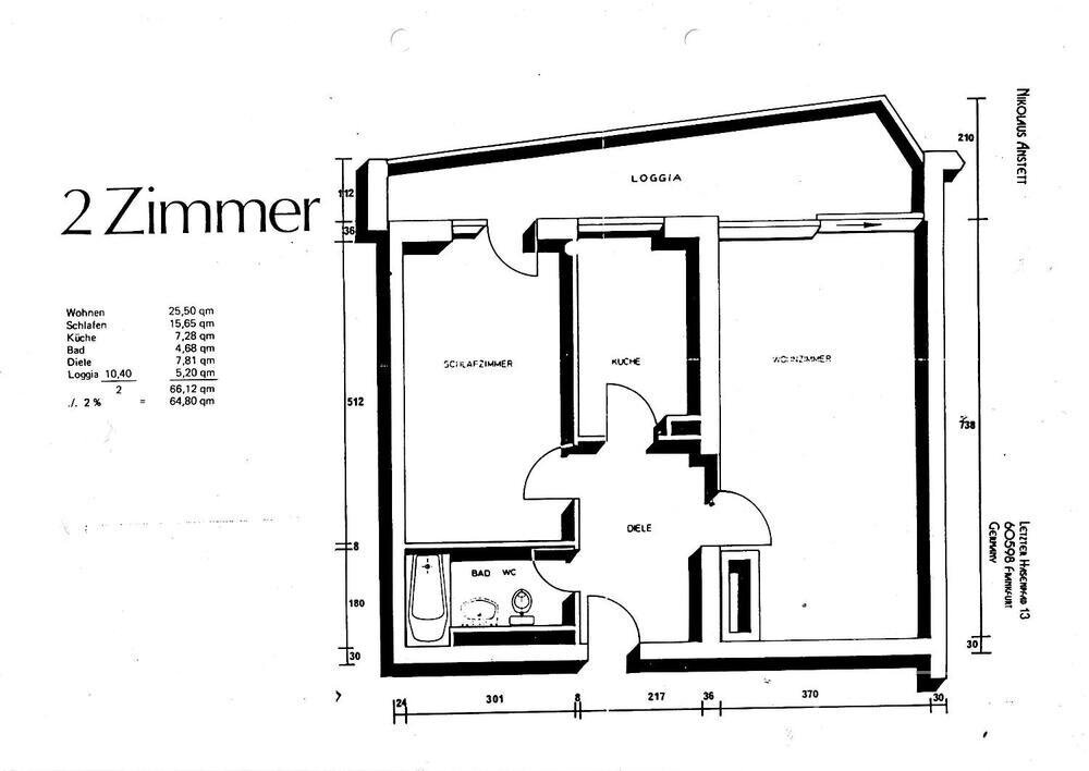 Studio zum Kauf 350.000 € 2 Zimmer 65 m²<br/>Wohnfläche 4.<br/>Geschoss ab sofort<br/>Verfügbarkeit Sachsenhausen - Süd Frankfurt am Main 60598