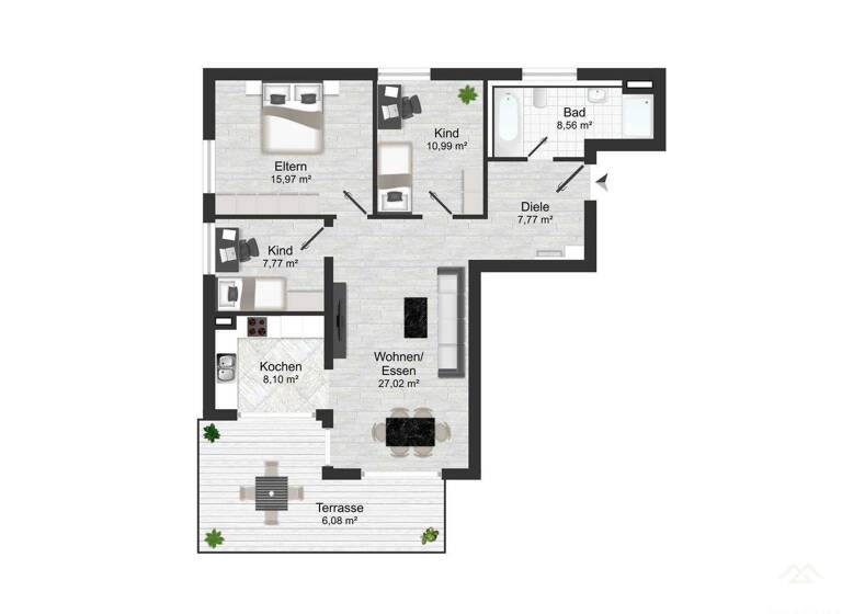 Wohnung zum Kauf - Erstbezug 349.000 € 4 Zimmer 90 m² Langenbrand Schömberg 75328