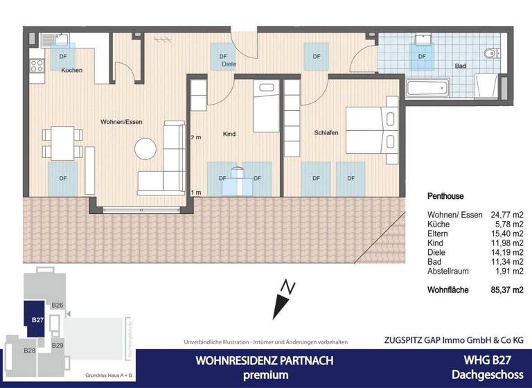 Wohnung zum Kauf - Erstbezug 741.000 € 3 Zimmer 70,6 m² 3. Geschoss Partenkirchen Garmisch-Partenkirchen 82467