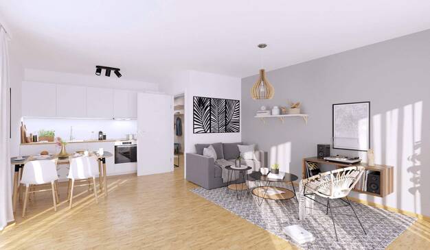 Wohnung zum Kauf - Neubau provisionsfrei 349.900 € 3 Zimmer 80 m² Dachgeschoss, 5. Geschoss frei ab 01.12.2025 Kleiner Warnowdamm 1e Groß Klein Rostock 18109